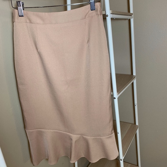 Beige Midi Skirt - Picture 1 of 5